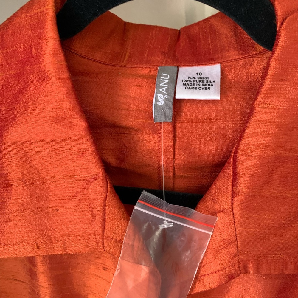 Pumpkin - Rust pure silk blouse- made in India